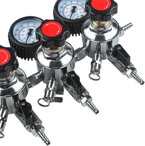 LUCKEG Secondary Regulator 3 Gauge Regulator three products - With triple 5/16" barbs 0-100 PSI Beer Regulator Gauge for Greater Dispensing Control for Home Brewing in Kuwait