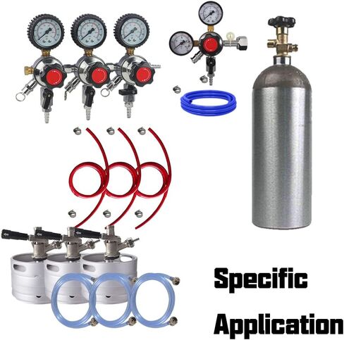 LUCKEG Secondary Regulator 3 Gauge Regulator three products - With triple 5/16" barbs 0-100 PSI Beer Regulator Gauge for Greater Dispensing Control for Home Brewing in Kuwait
