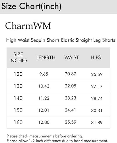 CharmWM Girls Sequin Shorts Elastic Straight Leg Sparkly Glitter Party High Waist Shorts 5-14 Years in Saudi Arabia