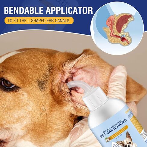 هافينفلاي منظف الأذن للكلاب والقطط، 4 أوقية. - قطرات لطيفة للعناية بالأذن، وتخفيف الحكة، وتلطيف الالتهاب، وإزالة الشمع، والرائحة. تتضمن 10 مسحات قطنية in Kuwait