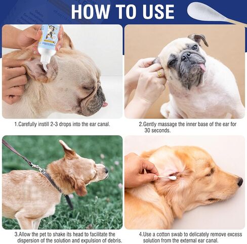 هافينفلاي منظف الأذن للكلاب والقطط، 4 أوقية. - قطرات لطيفة للعناية بالأذن، وتخفيف الحكة، وتلطيف الالتهاب، وإزالة الشمع، والرائحة. تتضمن 10 مسحات قطنية in Kuwait