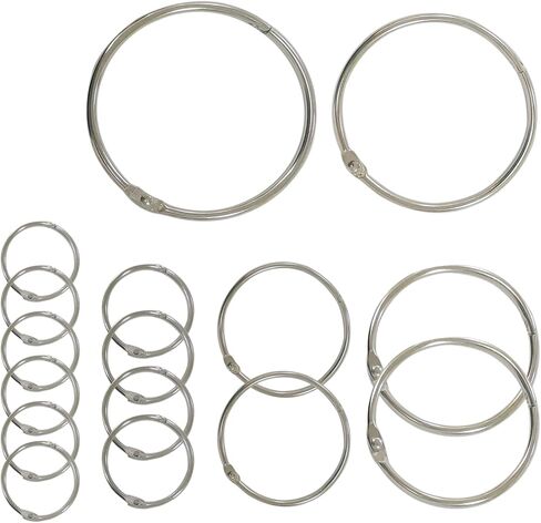 16PCS SIEWAY Binder Rings Assorted Sizes(1-1.5-2-2.5-3-3.5 inch), Large Metal Keychain Key Rings, Paper Rings Book Rings, Loose Leaf Binder Rings (16) in Saudi Arabia