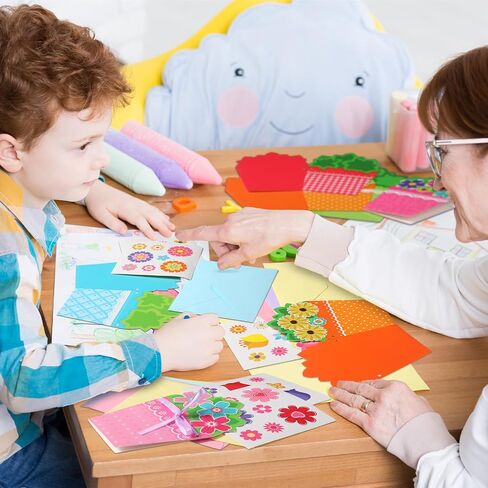 Pasimy 24 Sets Card Making Kits DIY Handmade Greeting Card Kits for Kids with Flowers Stickers Envelopes Ribbon for Preschool Primary School Kids Classroom Mother's Day Make Your Own Crafts Gifts in Saudi Arabia