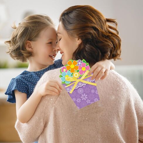 Pasimy 24 Sets Card Making Kits DIY Handmade Greeting Card Kits for Kids with Flowers Stickers Envelopes Ribbon for Preschool Primary School Kids Classroom Mother's Day Make Your Own Crafts Gifts in Saudi Arabia