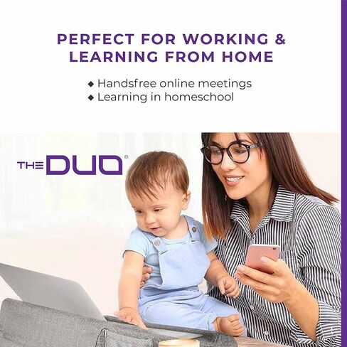 THE DUO Laptop 2.0 - وسادة كمبيوتر محمول من إسفنج الذاكرة مع جيوب جانبية - مكتب كمبيوتر محمول محمول مع عرض متعدد الزوايا للسفر والعمل من المنزل - أرجواني، 15.75 × 13.75 × 4 بوصات in Saudi Arabia