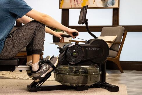 جهاز تجديف مائي من سلسلة WaveFit Swell R100 مقاوم للماء في المنزل مع اتصال بلوتوث وتتبع قياسات اللياقة البدنية المدمج، سعة وزن 300 رطل in Kuwait