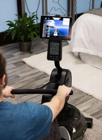 جهاز تجديف مائي من سلسلة WaveFit Swell R100 مقاوم للماء في المنزل مع اتصال بلوتوث وتتبع قياسات اللياقة البدنية المدمج، سعة وزن 300 رطل in Kuwait