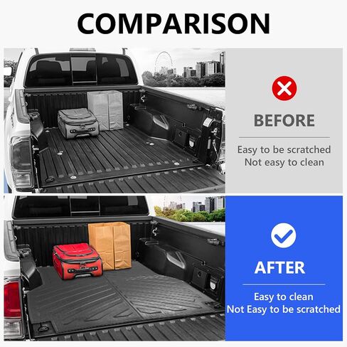 powoq حصيرة سرير الشاحنة متوافقة مع 2005-2019 2020 2021 2022 2023 Toyota Tacoma Truck Bed Liner جميع حصيرة الطقس البديلة لـ 2005-2023 Toyota Tacoma Accessories 5 قدم سرير قصير (حصيرة سرير جديدة) in Saudi Arabia
