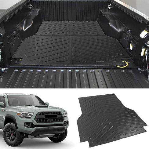 powoq حصيرة سرير الشاحنة متوافقة مع 2005-2019 2020 2021 2022 2023 Toyota Tacoma Truck Bed Liner جميع حصيرة الطقس البديلة لـ 2005-2023 Toyota Tacoma Accessories 5 قدم سرير قصير (حصيرة سرير جديدة) in Saudi Arabia