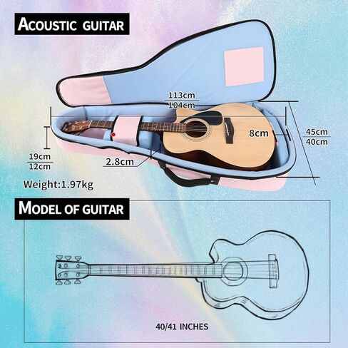 حقيبة غيتار ملونة من سلسلة GHOSTFIRE Dream Bubble سميكة للغاية مع مساحة تخزين (رمادي، جيتار) in Kuwait