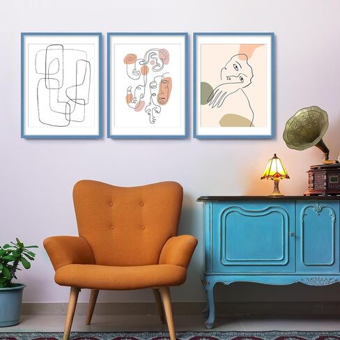 Sindcom 20x30 Poster Frame 3 Pack, Picture Frames with Detachable Mat for 16x24 Prints, Horizontal and Vertical Hanging Hooks for Wall Mounting, Charcoal Gray Photo Frame for Gallery Home Décor in Saudi Arabia