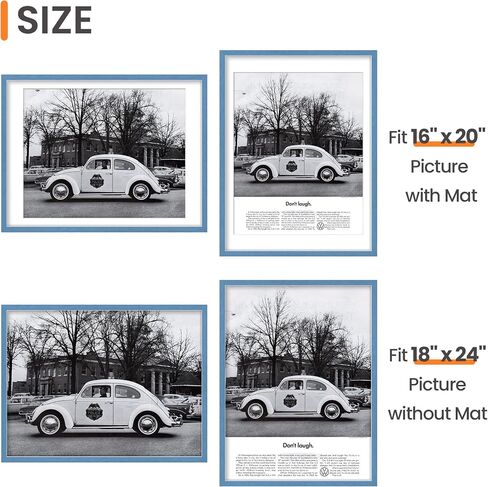 Sindcom 20x30 Poster Frame 3 Pack, Picture Frames with Detachable Mat for 16x24 Prints, Horizontal and Vertical Hanging Hooks for Wall Mounting, Charcoal Gray Photo Frame for Gallery Home Décor in Saudi Arabia