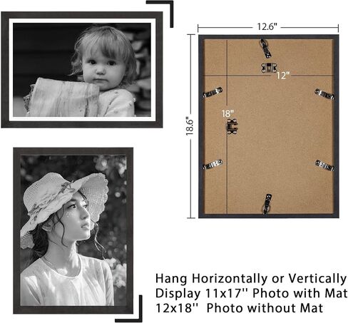 Sindcom 20x30 Poster Frame 3 Pack, Picture Frames with Detachable Mat for 16x24 Prints, Horizontal and Vertical Hanging Hooks for Wall Mounting, Charcoal Gray Photo Frame for Gallery Home Décor in Saudi Arabia