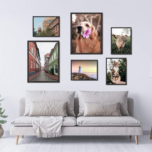 Sindcom 20x30 Poster Frame 3 Pack, Picture Frames with Detachable Mat for 16x24 Prints, Horizontal and Vertical Hanging Hooks for Wall Mounting, Charcoal Gray Photo Frame for Gallery Home Décor in Saudi Arabia