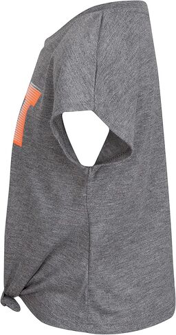 Nike Girl's Front Tie Just Do It Graphic T-Shirt (Little Kids) Carbon Heather 5 Little Kid in Saudi Arabia