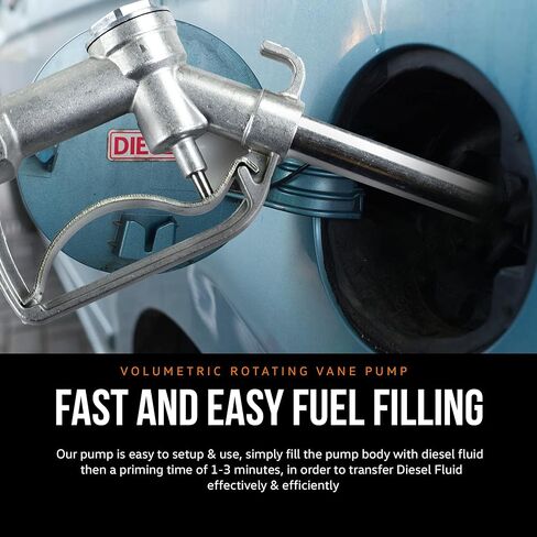 مجموعة مضخة نقل الديزل فائقة الاستخدام 10GPM/40LPM شديدة التحمل كهربائية محمولة بتيار مستمر 12 فولت تتضمن: فوهة يدوية من الألومنيوم، خرطوم توصيل وشفط مع فلتر (ليس للبنزين) in Kuwait