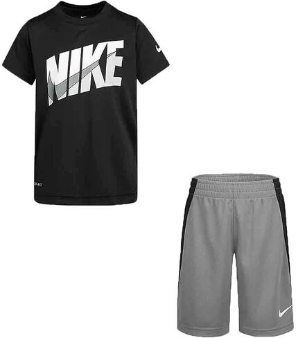 Nike Boys' 2-Piece Shorts Set Outfit (Black/Smoke Grey, 7) in Saudi Arabia
