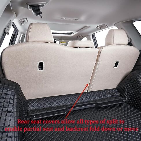 أغطية مقاعد Coverdream المخصصة متوافقة مع موديلات مختارة من Nissan Rogue Regular 2021 2022 2023 - جلد (أسود/رمادي، مجموعة كاملة) in Saudi Arabia