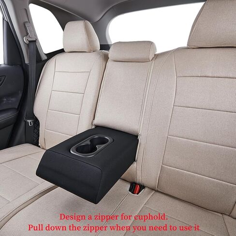 أغطية مقاعد Coverdream المخصصة متوافقة مع موديلات مختارة من Nissan Rogue Regular 2021 2022 2023 - جلد (أسود/رمادي، مجموعة كاملة) in Saudi Arabia