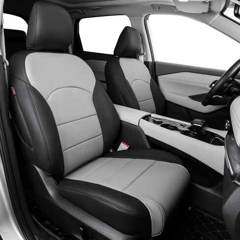 أغطية مقاعد Coverdream المخصصة متوافقة مع موديلات مختارة من Nissan Rogue Regular 2021 2022 2023 - جلد (أسود/رمادي، مجموعة كاملة) in Saudi Arabia
