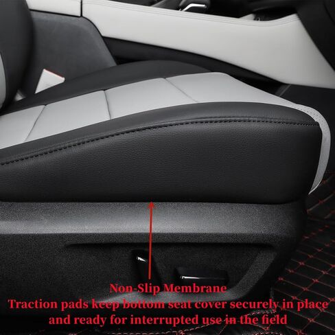 أغطية مقاعد Coverdream المخصصة متوافقة مع موديلات مختارة من Nissan Rogue Regular 2021 2022 2023 - جلد (أسود/رمادي، مجموعة كاملة) in Saudi Arabia