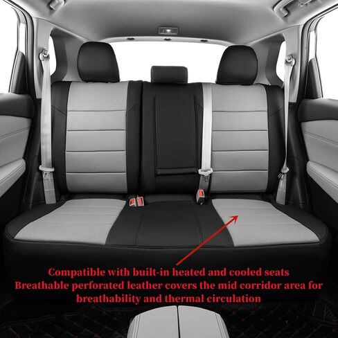 أغطية مقاعد Coverdream المخصصة متوافقة مع موديلات مختارة من Nissan Rogue Regular 2021 2022 2023 - جلد (أسود/رمادي، مجموعة كاملة) in Saudi Arabia