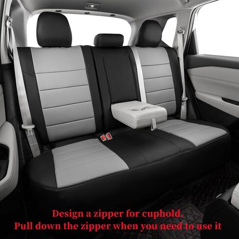 أغطية مقاعد Coverdream المخصصة متوافقة مع موديلات مختارة من Nissan Rogue Regular 2021 2022 2023 - جلد (أسود/رمادي، مجموعة كاملة) in Saudi Arabia