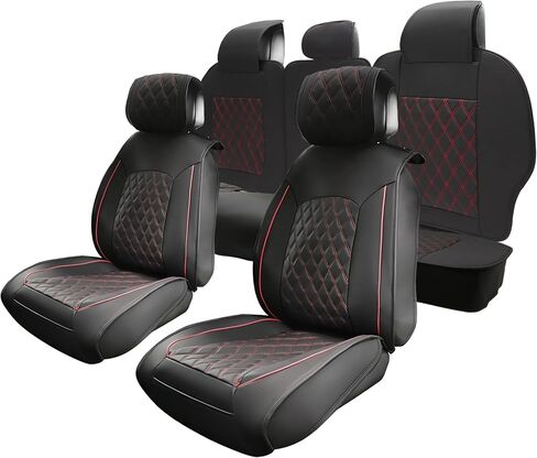 uxcell Car Front Rear Seat Covers for Chevrolet Silverado 1500 2007-2017 for Chevy Silverado 1500 2018-2023 2024 Waterproof Faux Leather Black Blue 5 Pcs in Saudi Arabia