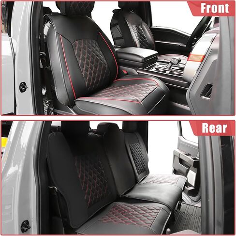 uxcell Car Front Rear Seat Covers for Chevrolet Silverado 1500 2007-2017 for Chevy Silverado 1500 2018-2023 2024 Waterproof Faux Leather Black Blue 5 Pcs in Saudi Arabia