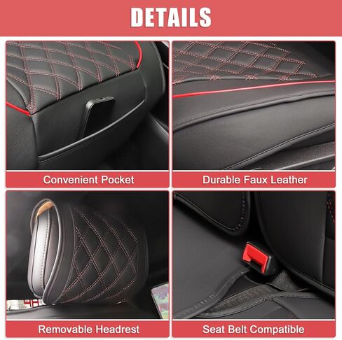 uxcell Car Front Rear Seat Covers for Chevrolet Silverado 1500 2007-2017 for Chevy Silverado 1500 2018-2023 2024 Waterproof Faux Leather Black Blue 5 Pcs in Saudi Arabia