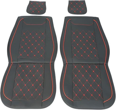frperce Leather Car Seat Covers Full Set Car Seat Cushion Covers Protector Compatible with 2007-2021 Silverado GMC Sierra 1500（Black） in Kuwait