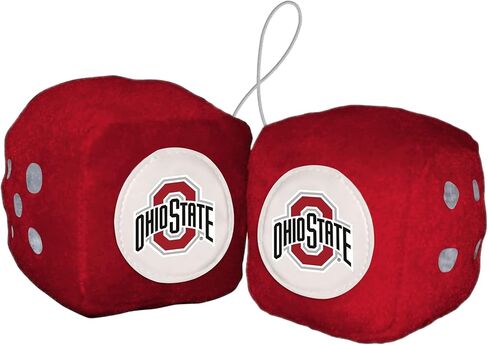 FANMATS 32015 Ohio State Team Color Fuzzy Dice Décor 3" Set in Saudi Arabia