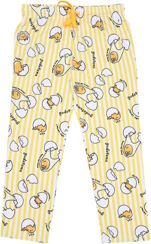 بنطال رياضي نسائي من Bioworld Gudetama مطبوع عليه شخصيات كاملة باللون الأصفر in Saudi Arabia
