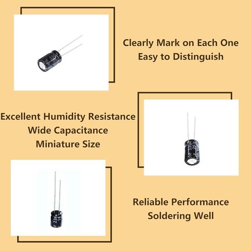 500 قطعة 24 قيمة مكثف كهربائيًا مجموعة متنوعة 10 فولت/16 فولت/25 فولت/50 فولت نطاق 0.1 فائق التوهج-1000 فائق التوهج، طقم مكثف كهربائي من الألومنيوم يتضمن 10 فائق التوهج 100 فائق التوهج 220 فائق التوهج 470 فائق التوهج والمزيد من المكثفات الإلكتروليتية المت in Kuwait