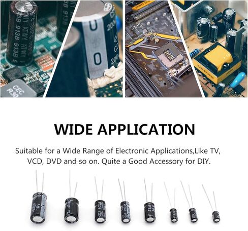 500 قطعة 24 قيمة مكثف كهربائيًا مجموعة متنوعة 10 فولت/16 فولت/25 فولت/50 فولت نطاق 0.1 فائق التوهج-1000 فائق التوهج، طقم مكثف كهربائي من الألومنيوم يتضمن 10 فائق التوهج 100 فائق التوهج 220 فائق التوهج 470 فائق التوهج والمزيد من المكثفات الإلكتروليتية المت in Kuwait