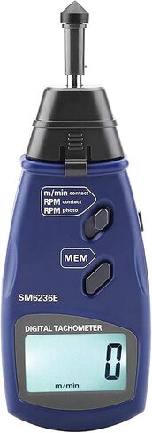 عداد سرعة الدوران الرقمي RPM أداة قياس سرعة الدوران المحمولة، الاتصال/عدم الاتصال بالليزر صور مقياس سرعة الدوران 5 أرقام LCD مقياس سرعة الدوران اللاسلكي مقياس السرعة in Kuwait