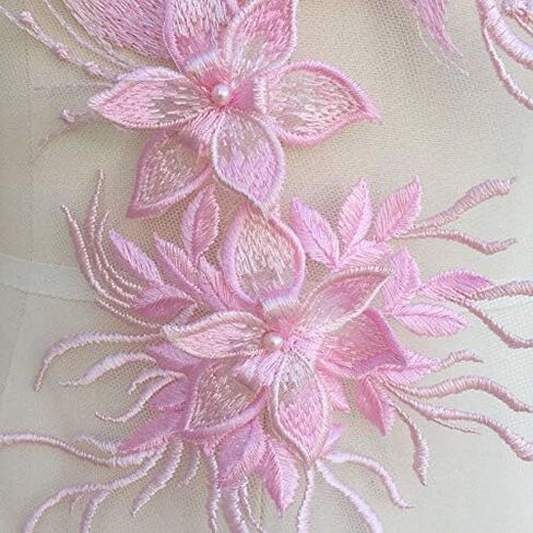 1 Pcs Embroidered Handmade Beads Embroidered Lace Applique Pattern Patch DIY Clothing Sewing and Fabric Patches Multicolor Selection (Black) in Saudi Arabia