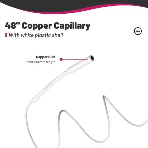 GOATACURA Vapor Capillary Refrigeration Thermometer, Stainless Steel Flanged Panel Mount, 2" Dial Size, 48" Capillary, -40-65 Deg F/-40-20 Deg C in Saudi Arabia
