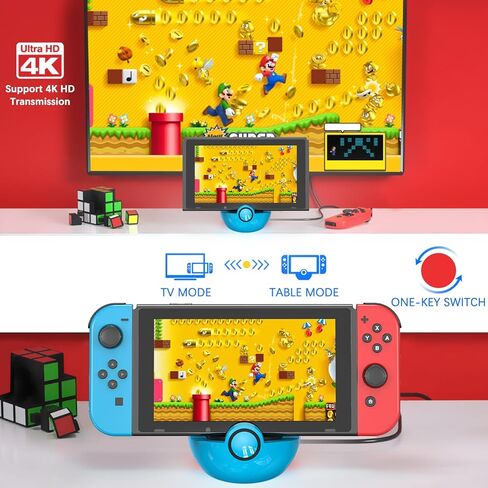 Antank Switch TV Dock, Docking Station for Switch/Switch OLED with 4K HDMI Adapter/USB 3.0/Type C Port, Switch Charging Dock Stand Replacement for Official Switch Dock in Kuwait