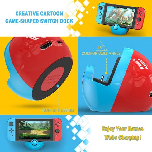 Antank Switch TV Dock, Docking Station for Switch/Switch OLED with 4K HDMI Adapter/USB 3.0/Type C Port, Switch Charging Dock Stand Replacement for Official Switch Dock in Kuwait