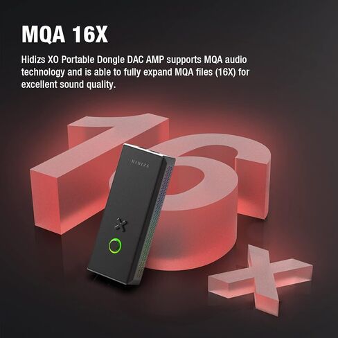 HIDIZS XO Headphone Amplifier Portable Dac Dongle, USB-C Adapter, RGB LED, MQA 16X, Single-Ended 3.5mm/Balanced 2.5mm, Support Windows/Mac/Lighting/Android/iOS in Saudi Arabia