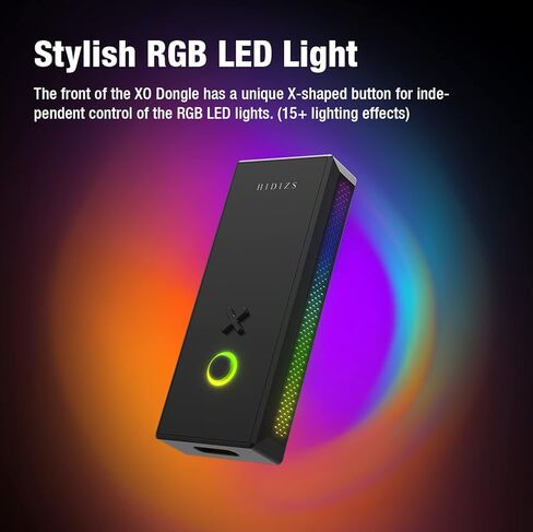 HIDIZS XO Headphone Amplifier Portable Dac Dongle, USB-C Adapter, RGB LED, MQA 16X, Single-Ended 3.5mm/Balanced 2.5mm, Support Windows/Mac/Lighting/Android/iOS in Saudi Arabia