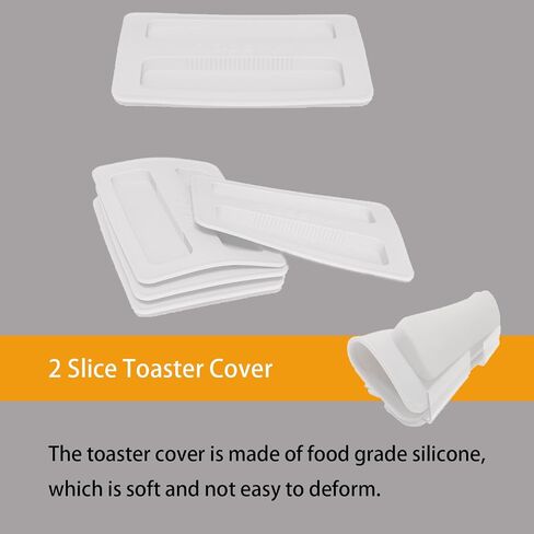2 Pack Toaster Cover 2 Slice Toaster Cover Silicone Toaster Lid Bread Machine Cover Bread Maker Accessories (Black) in Saudi Arabia