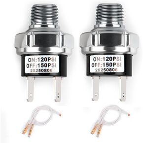 120-150PSI 1/4"-18 NPT Air Pressure Switch 24V 12V Air Compressor Pressure Switch Air Tank Pressure Controller in Kuwait