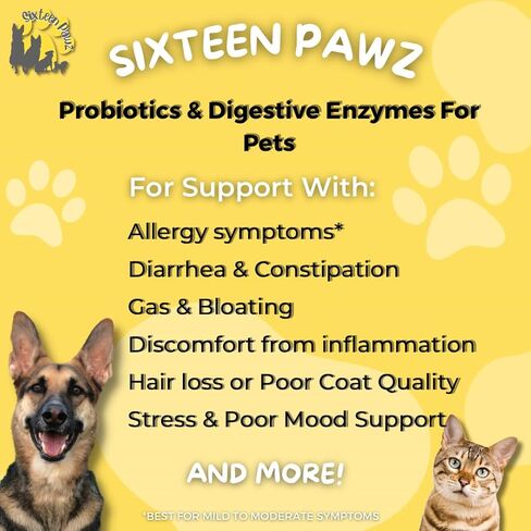 Probiotics, Prebiotics, & Digestive Enzymes for Dogs| Limited Ingredients| Organic |Digestive Support |Allergy Relief |Immune Support| Reduces Inflammation| Diarrhea & Gas Relief in Kuwait