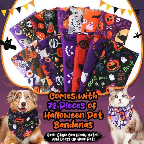 Reginary 72 Packs St. Patrick's Day Dog Bandanas Bulk Shamrock St. Patrick's Day Green Soft Dog Scarf Adjustable Pet Puppy Bibs Triangle Puppy Bibs Adjustable Cat Bandana for Pet Costume Accessories in Kuwait