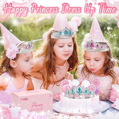 Party Favors Princess Crowns for Little Girls, 16Pcs Princess Dress Up Tiaras for Kids Jewelry Cosplay Accessories, Princess Toys Headband in Saudi Arabia