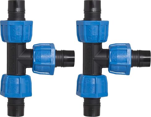 Watts AT1 ANKA Series High Pressure Poly-Pipe Tee, 1" x 1" x 1" Black Fitting w/ Blue Tapered Nut Seals, High Grade Glass Fiber Reinforced Nylon, Agriculture & Irrigation in Saudi Arabia