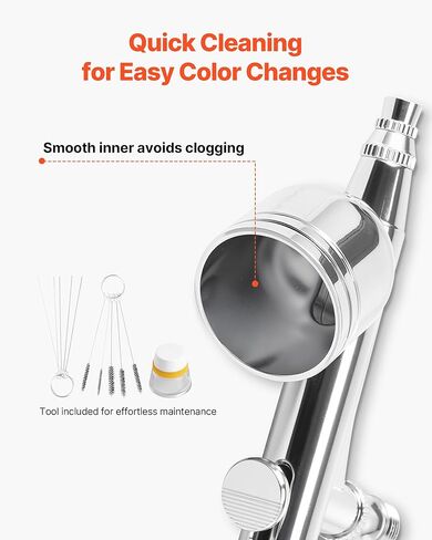 VEVOR Airbrush Kit, Professional Airbrush Set with 1/5 HP Compressor & 3 Airbrushes, Airbrushing System Kit with Multi-Purpose Dual-Action Gravity Feed Airbrushes, Art Nail Cookie Tatto in Kuwait