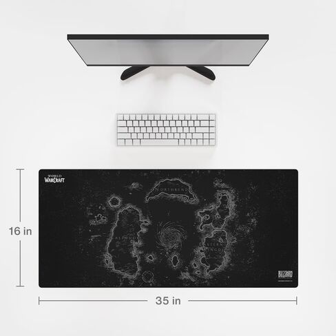 World of Warcraft الحرب داخل لوحة الماوس للألعاب ، حصيرة ماوس كمبيوتر ، حافة مخيط مسطحة ، قاعدة مطاطية غير قابلة للانزلاق ، والاعبين واستخدام المكتب ، 35 × 16 - مرخص رسميًا in Kuwait